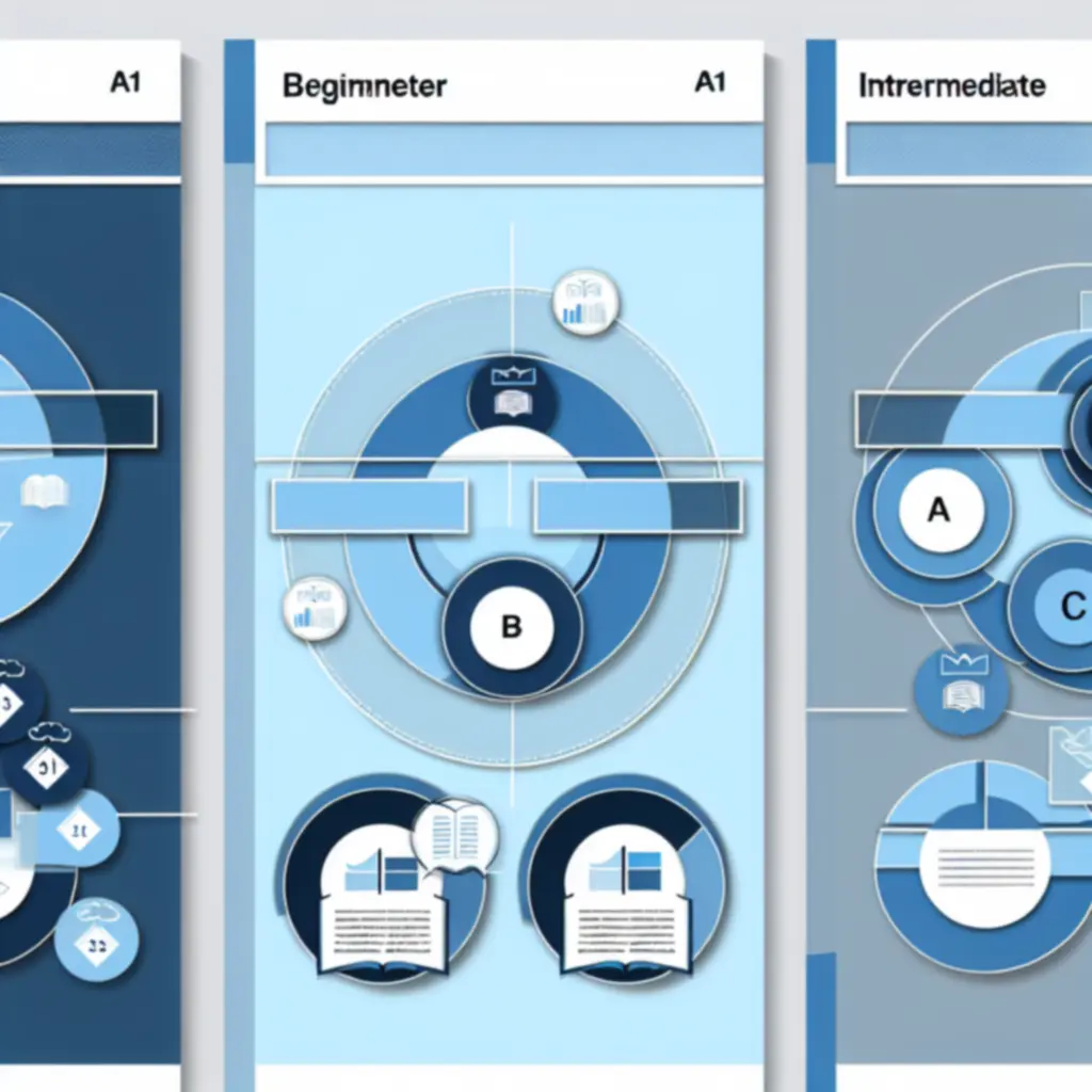 Infografika angol tanfolyamszintekről: A1, B1 és C1